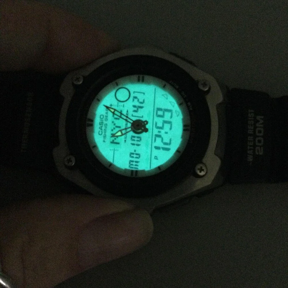 Casio 5056 AQW-101 Mens Watch 45mm Gray Ana-Digi Thermosensor 200M New Battery